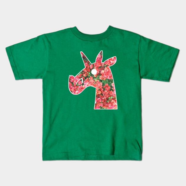 Bougainvillea Unicorn Kids T-Shirt by Thatssounicorny